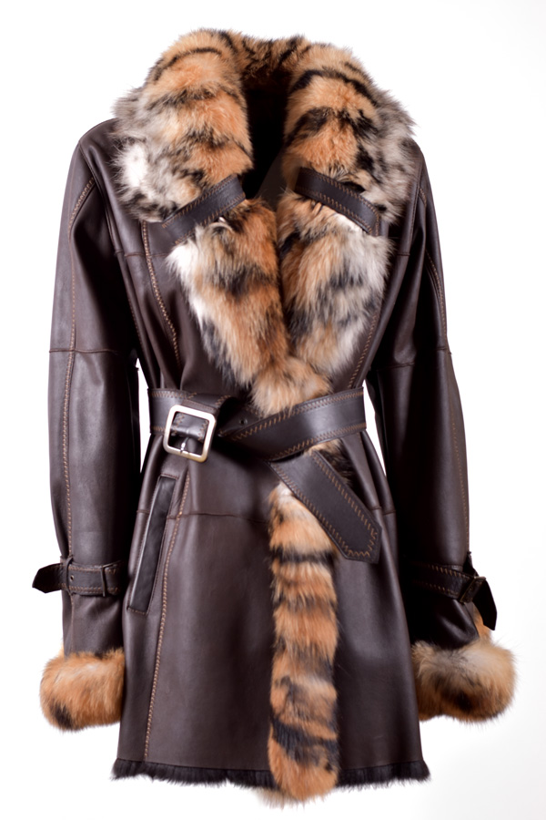 Cappotto pelle on sale e pelliccia